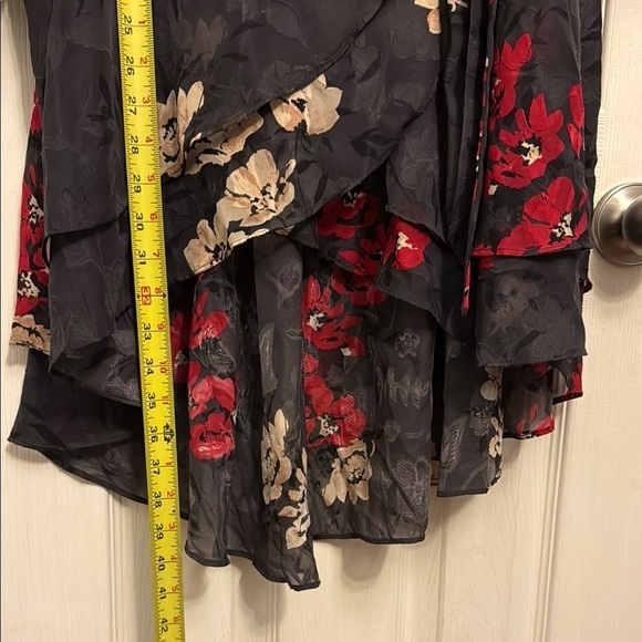 Torrid Red and Pink Wrap Sundress with Bishop Sleeves - Picture 10 of 13